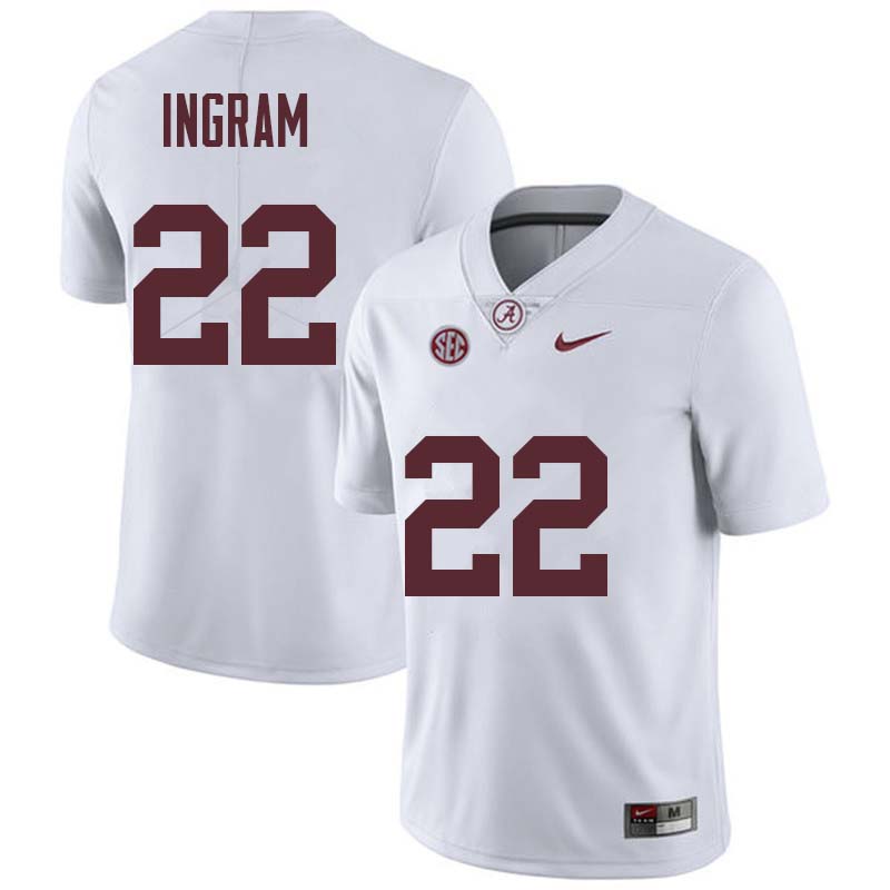 Men #22 Mark Ingram Alabama Crimson Tide College Football Jerseys Sale-White